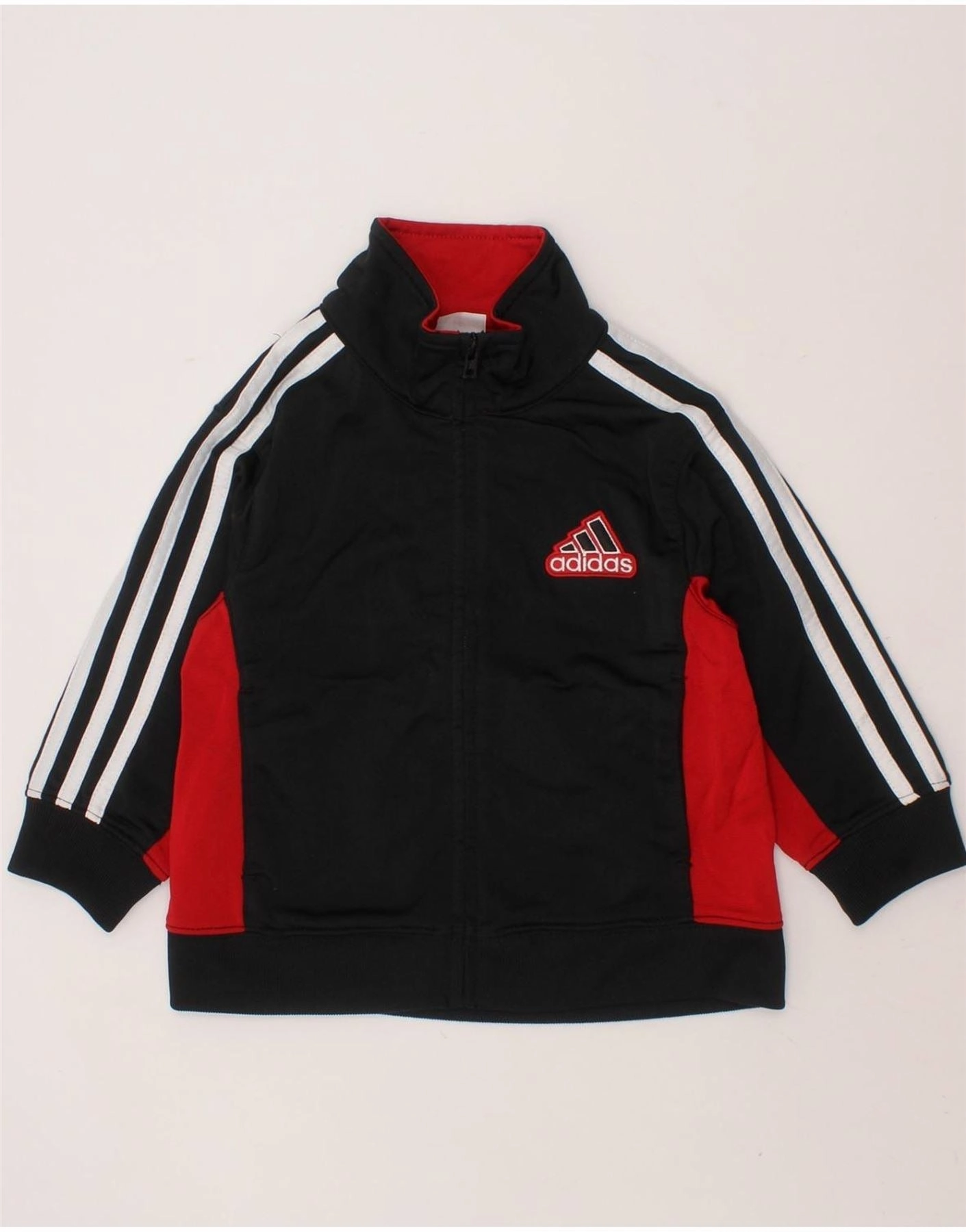 Cool Weather Layer ADIDAS Baby Boys Tracksuit Top Jacket 18-24 Months Black Colourblock