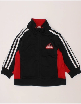 Cool Weather Layer ADIDAS Baby Boys Tracksuit Top Jacket 18-24 Months Black Colourblock