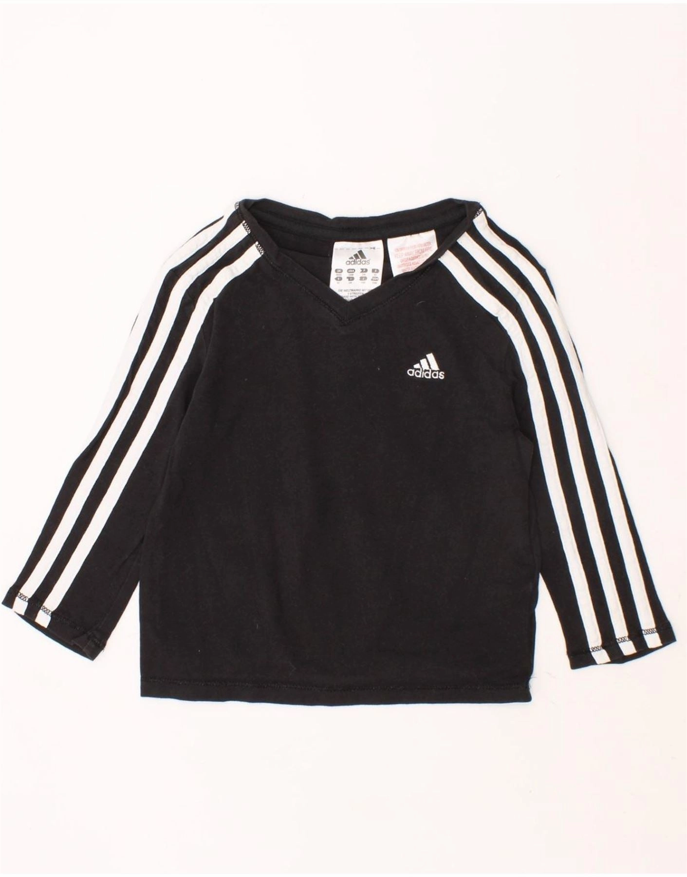 No Slip Shoulder Grip ADIDAS Baby Boys Top Long Sleeve 18-24 Months Black Cotton