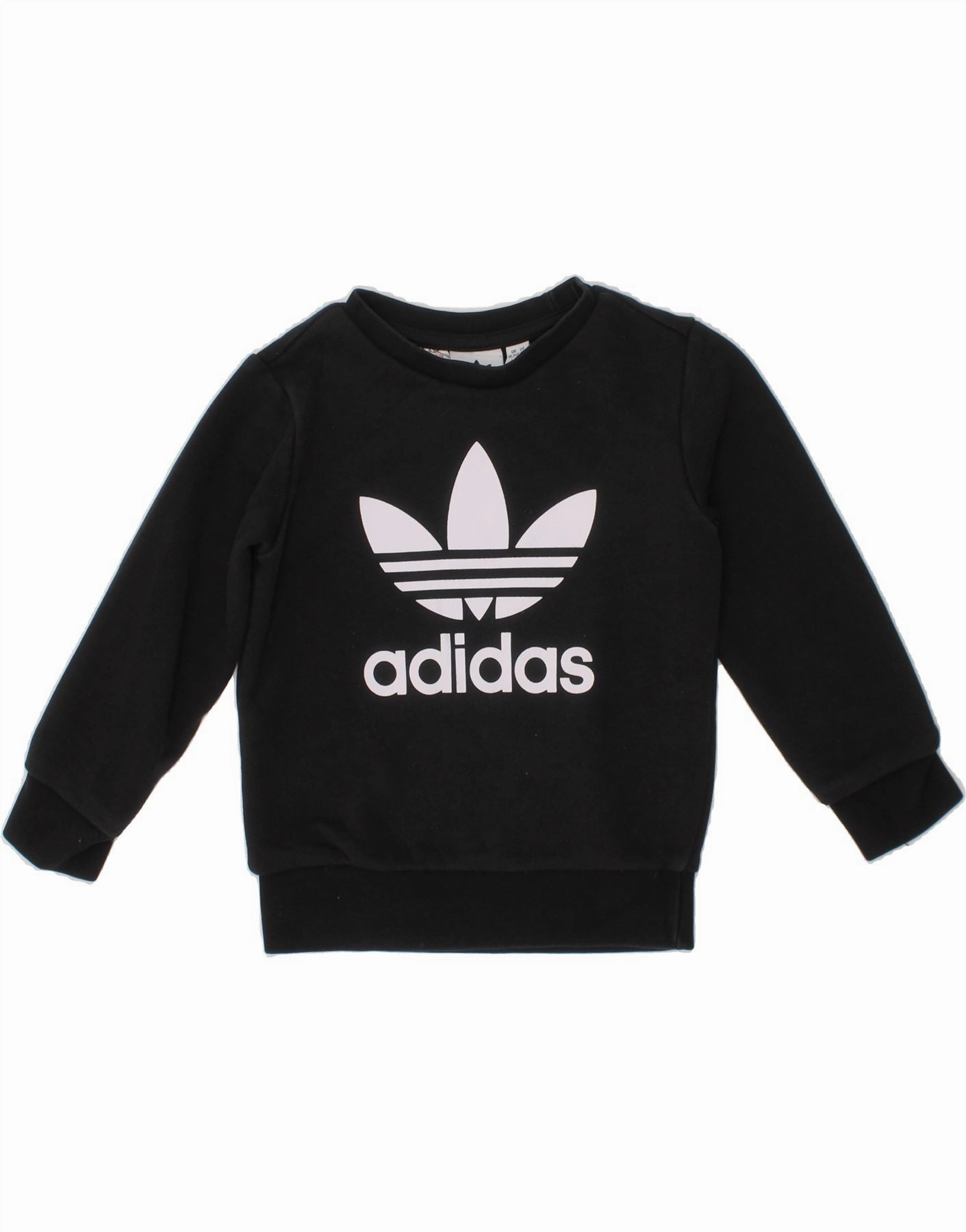 KnitCuff Reinforcements Wardrobe Classic ADIDAS Baby Boys Graphic Sweatshirt Jumper 18-24 Months Black Cotton