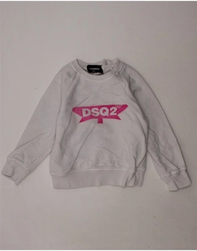 DSQUARED2 Baby Girls Graphic Sweatshirt Jumper 18-24 Months White Office Casual Relaxed Layer