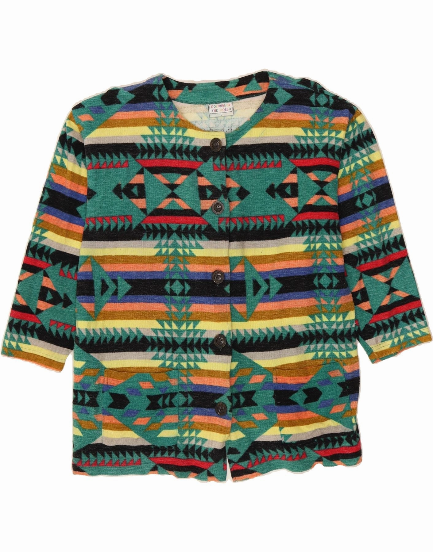 Perfect Comfort Wear COLOURS OF THE WORLD Womens Blazer Jacket UK 16 Large Multicoloured