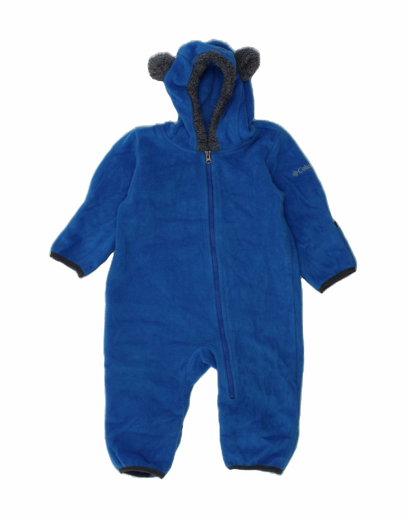 COLUMBIA Baby Boys Fleece Hooded Playsuit 6-9 Months  Blue Polyester Hot Singer