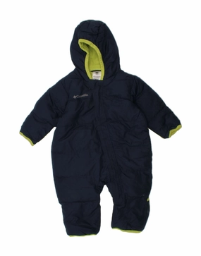 COLUMBIA Baby Boys Graphic Jumpsuit 12-18 Months  Navy Blue Colourblock Picnic Cozy