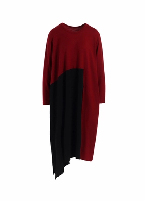 Wool-Blend COMBINATION LONG SLEEVE DRESS