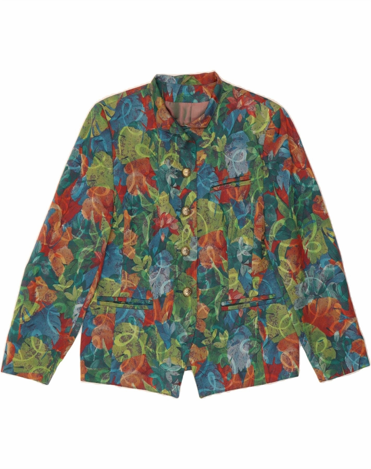 Dapper Fit Seamless Pocket Integration BETTY BARCLAY Womens Blazer Jacket UK 16 Large Multicoloured Floral