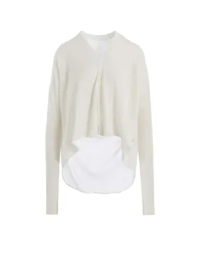 Casual Wear MULTI MATERIAL SHEER JERSEY CROPPED FLARE CARDIGAN