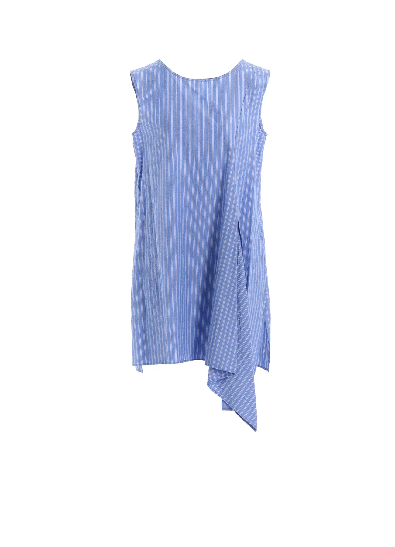 Lakeside Relaxation STRIPE COTTON LEFT FRONT SLIT BLOUSE