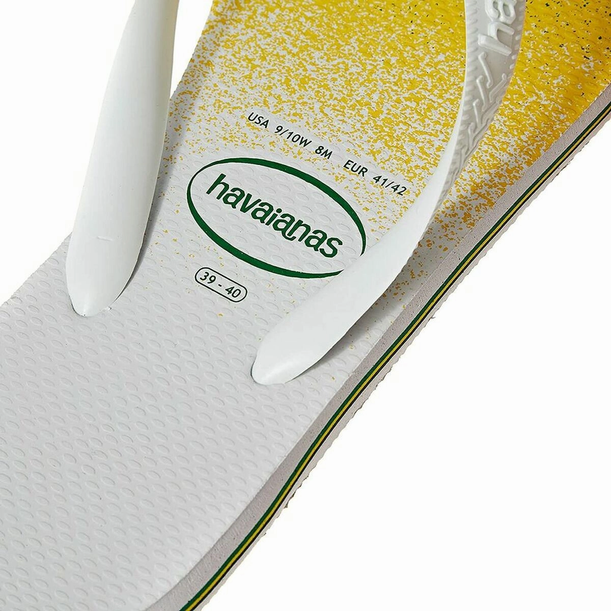 Men's Flip Flops Havaianas Brasil Fresh Yellow Smooth Outsole Relax Beach Footwear