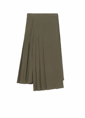 Casual chic dress COTTON TWILL R PLEATED WRAP SKIRT