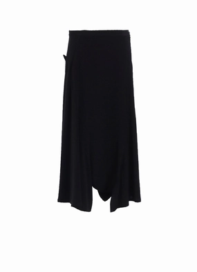 TA/PE CREPE DE CHINE ASYMMETRIC FLARE PANTS Ultimate Comfort Flat waistband