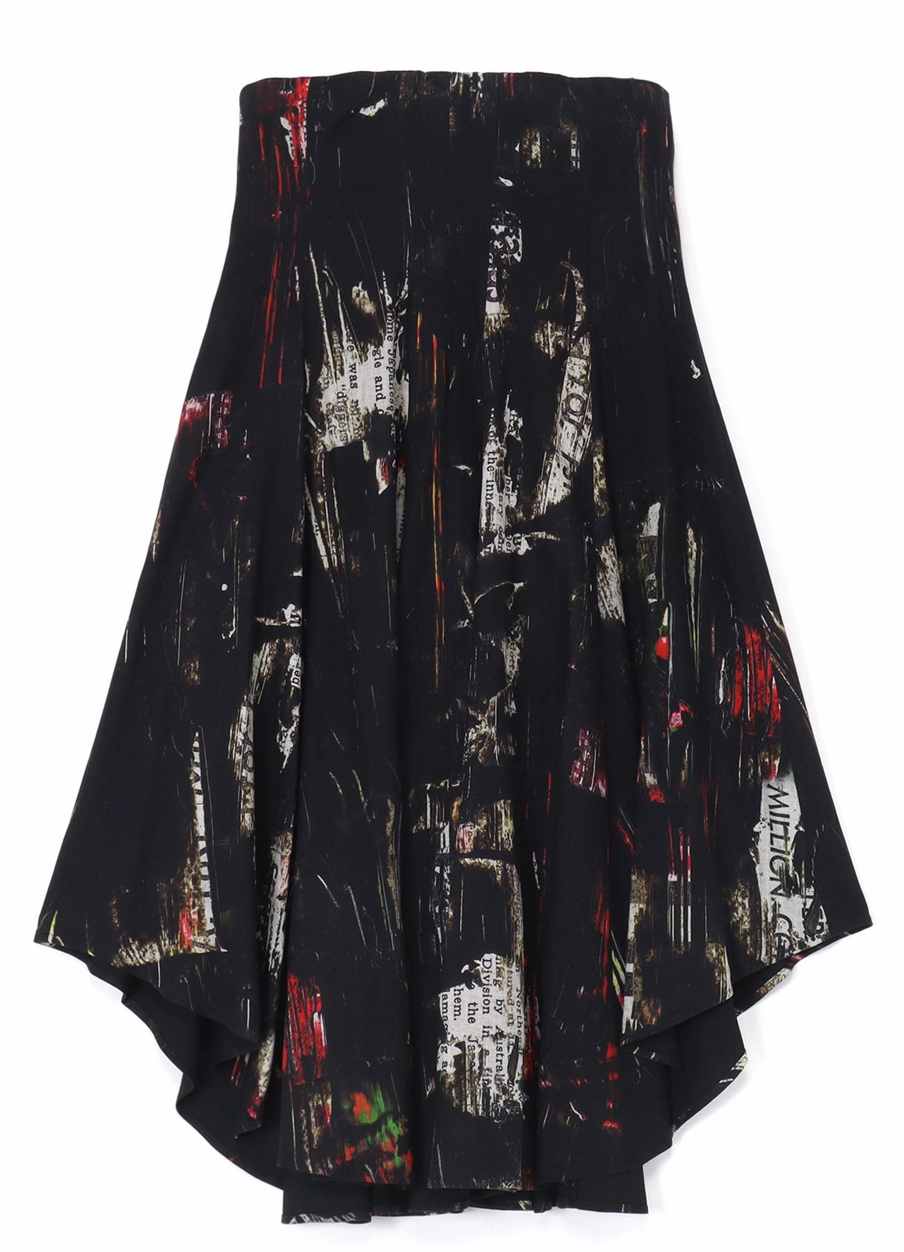 OIL PAINT PRINT LACE-UP DETAIL RAYON SKIRT All Day Ready Bold Fashion