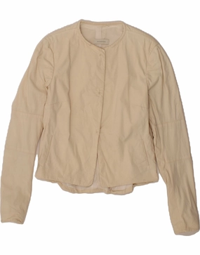 Smart Comfort Sharp Tailored Wear BURBERRY Womens Blazer Jacket UK 14 Large Beige Cotton