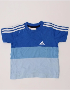 Contemporary Design ADIDAS Baby Boys T-Shirt Top 6-9 Months Blue Colourblock Cotton