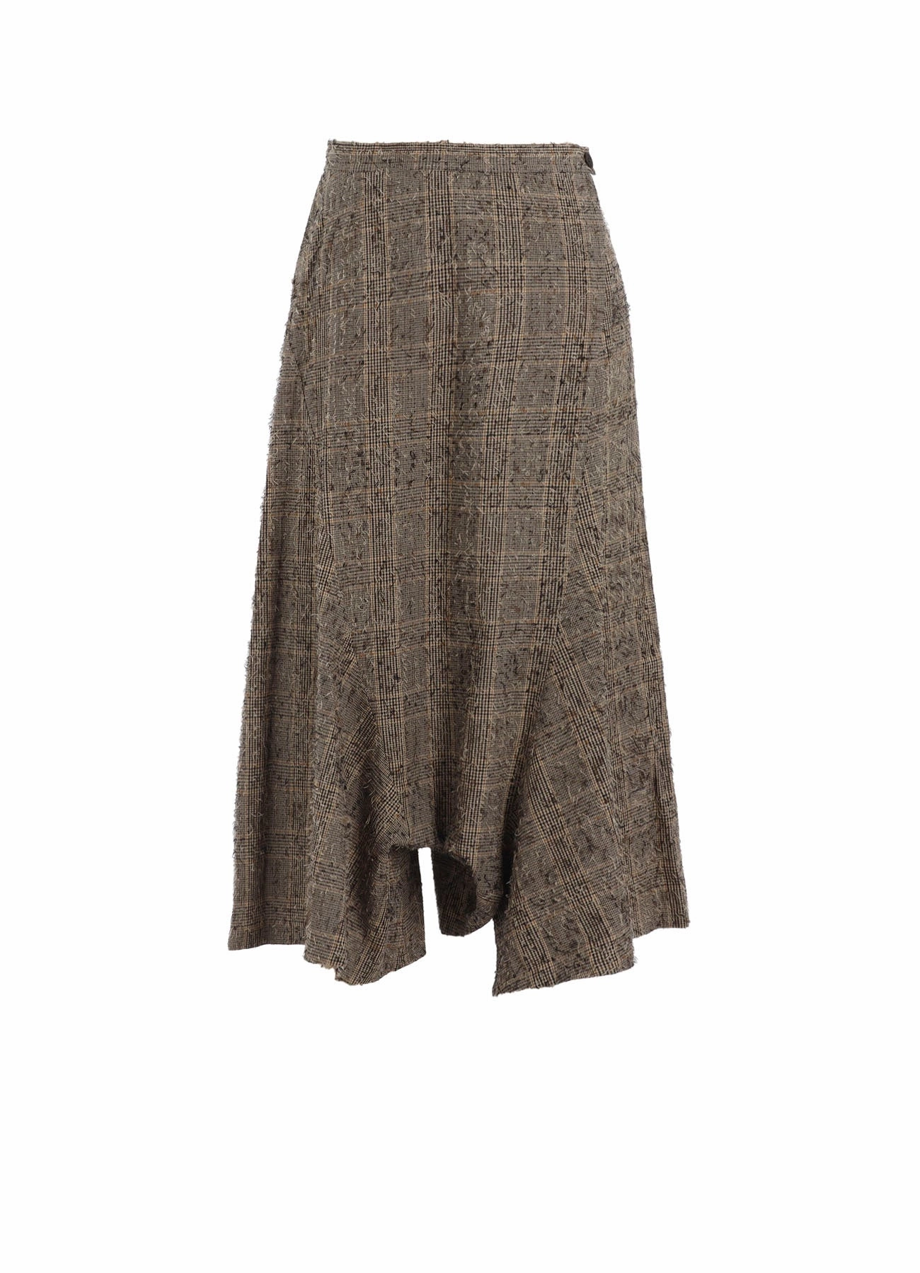 NEEDLE-PUNCHED ASYMMETRIC FLARE PANTS TouchscreenCompatiblePockets Stretch Panel