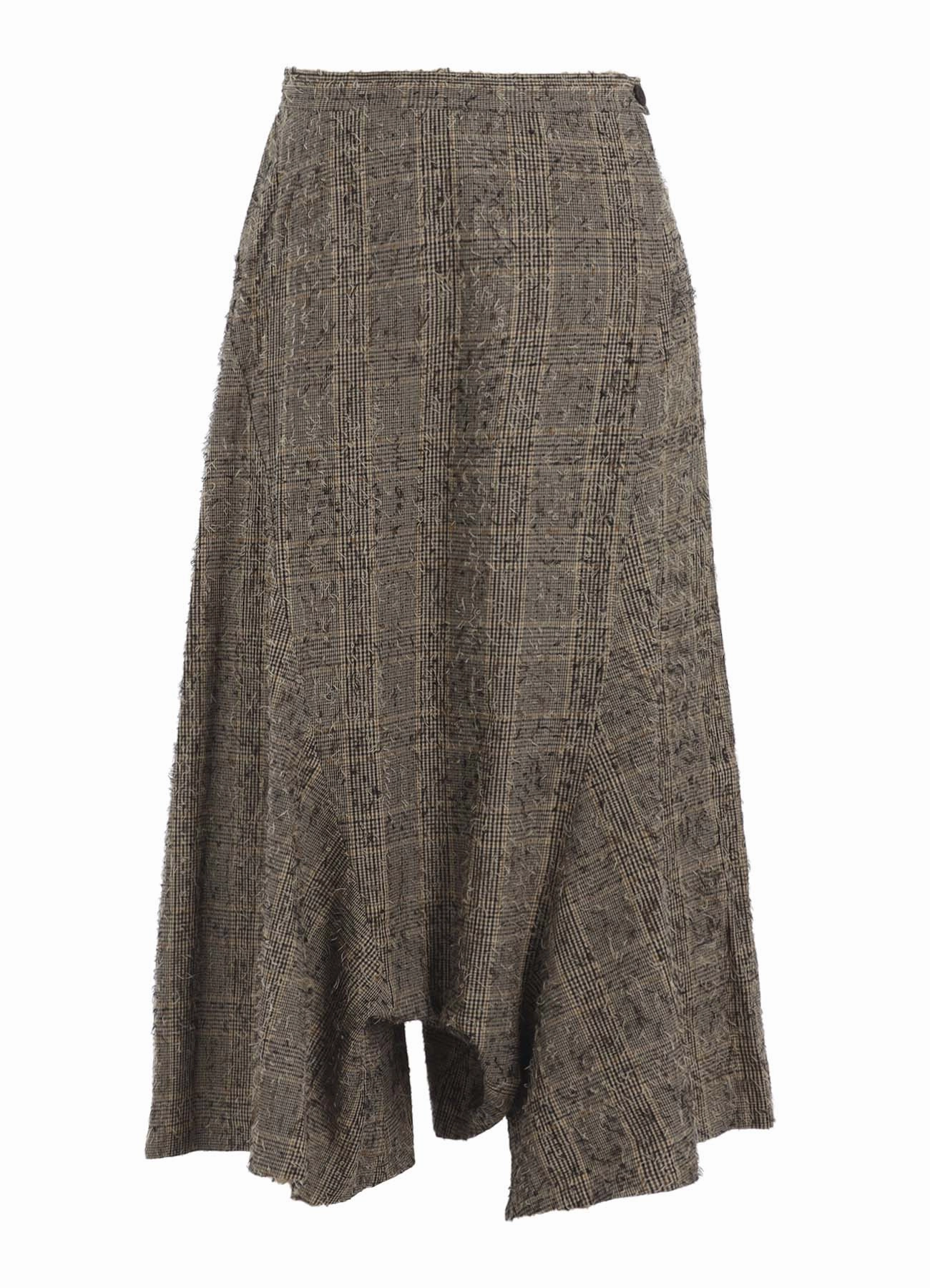 NEEDLE-PUNCHED ASYMMETRIC FLARE PANTS Durable Twill