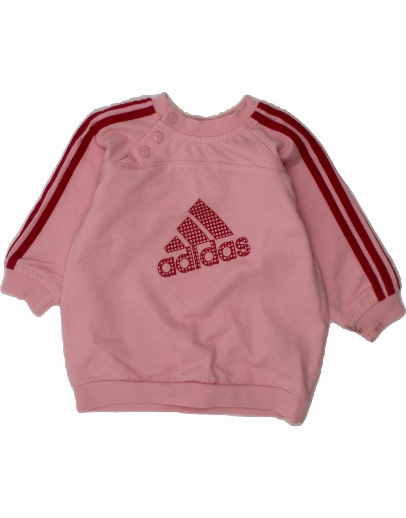 ADIDAS Baby Girls Graphic Sweatshirt Jumper 3-6 Months Pink Cotton Travel Essential