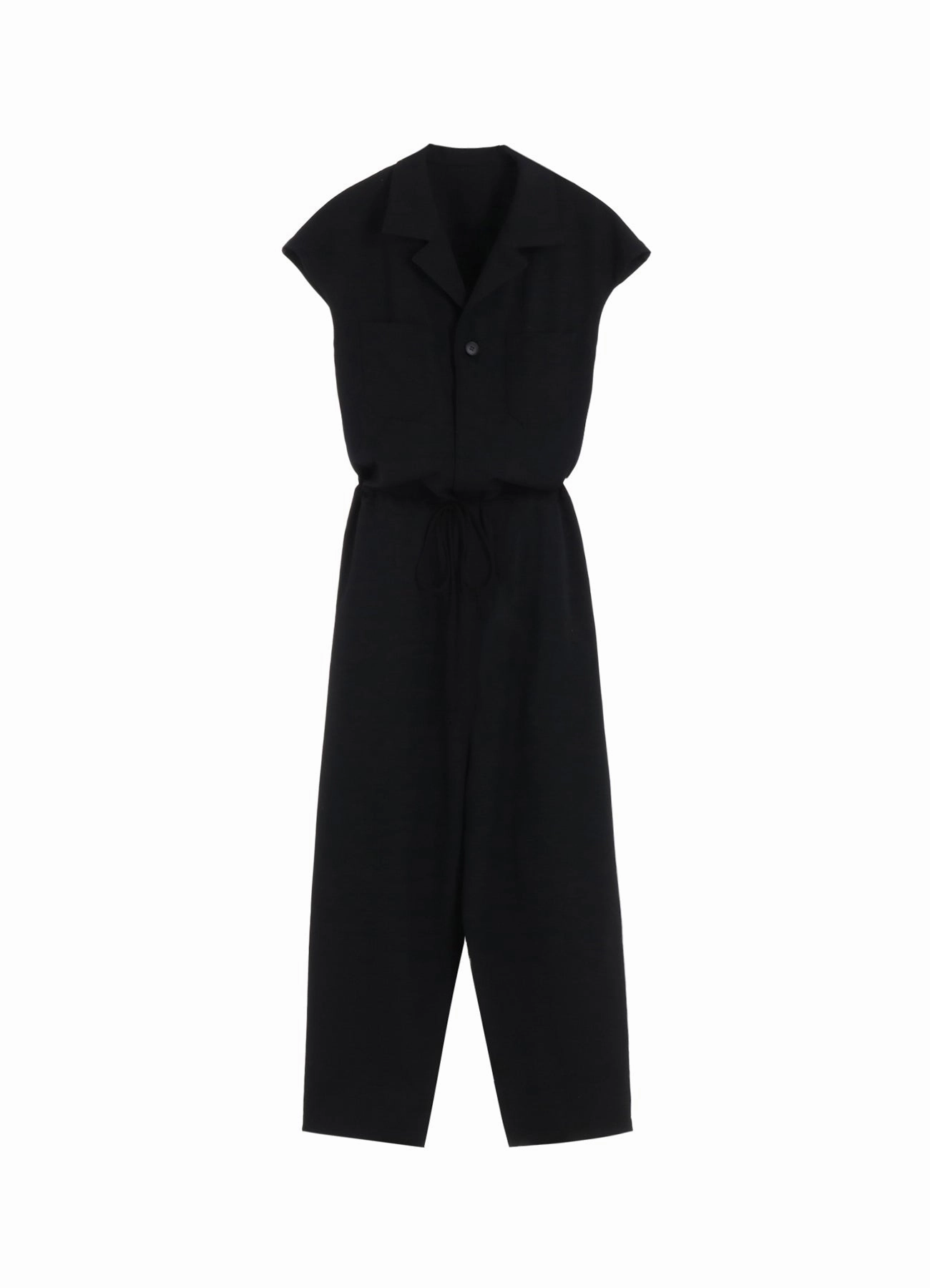 WOOL GABARDINE OPEN COLLOR OVERALLS Sporty-Look Anniversary-Event
