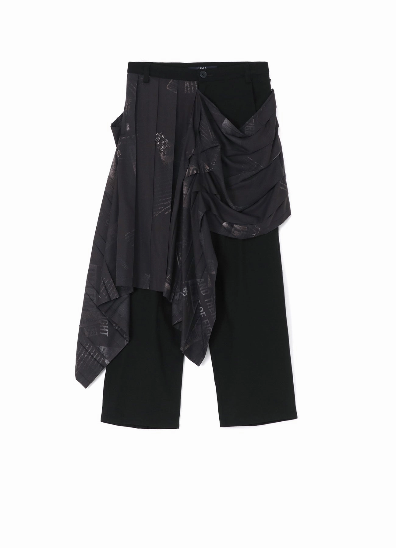 DENIM   NEWSPAPER PRINT SKIRT PANTS Natural Movement