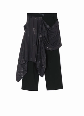 DENIM   NEWSPAPER PRINT SKIRT PANTS Natural Movement