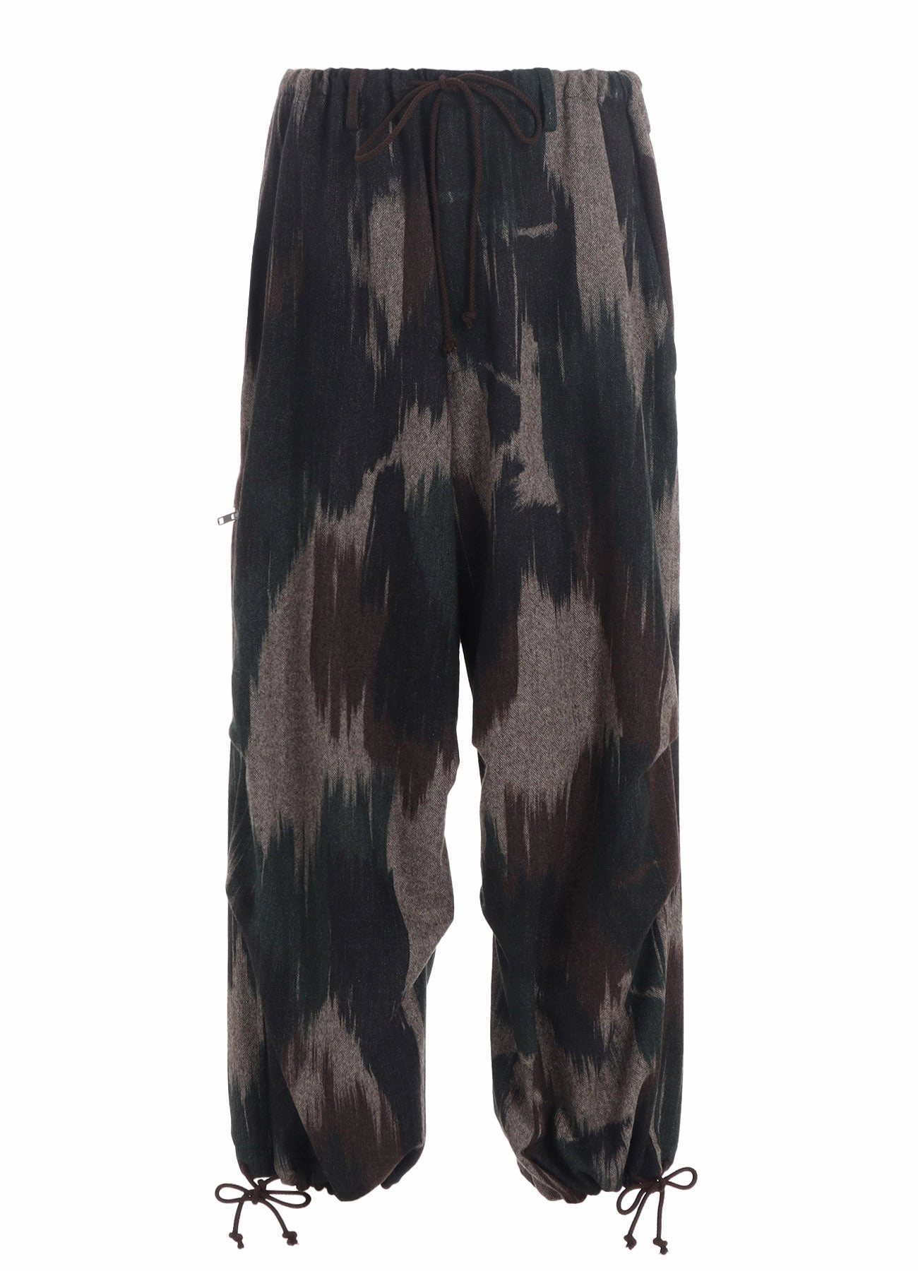 CAMOUFLAGE TWEED KNEE TUCK WIDE PANTS Quality Material