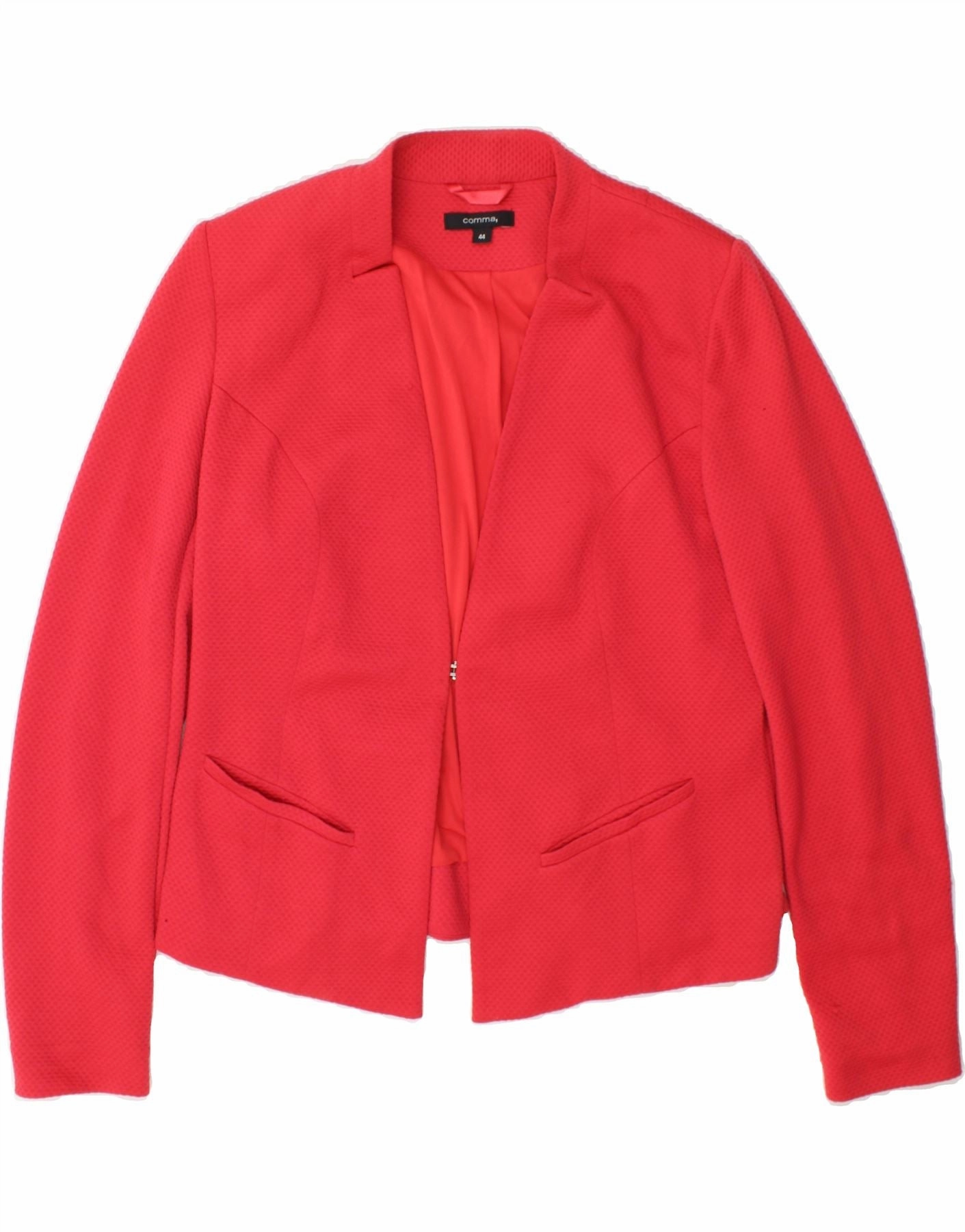 COMMA, Womens Blazer Jacket IT 44 Medium Red Polyester Elegant Finish