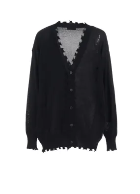 Friction Resistant Edging Ribbed Detailing COMPACT TWIST 10G DAMAGED KNITTED CARDIGAN