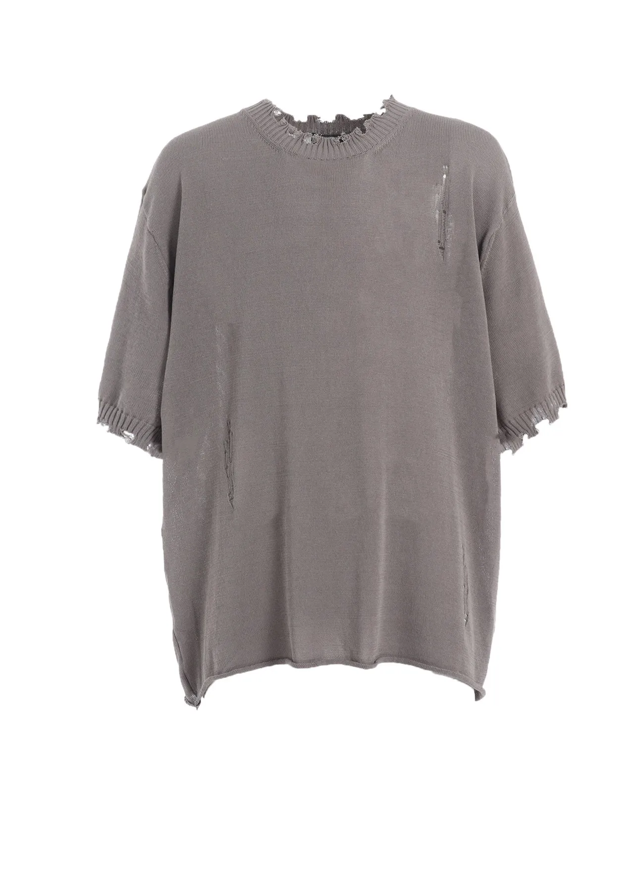 Work Friendly High Elasticity Fiber COMPACT TWIST 10G DAMAGED KNITTED PULLOVER