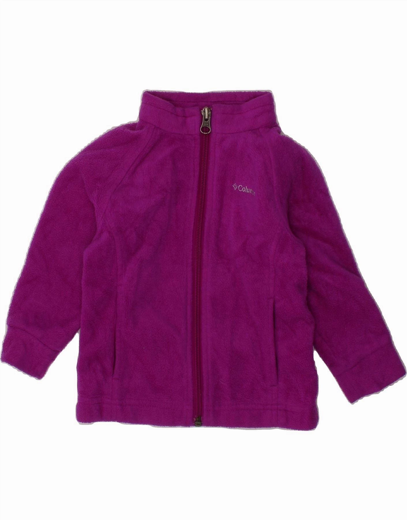 COLUMBIA Baby Girls Fleece Jacket 12-18 Months Purple Polyester Non Bulky Silhouette Street Smart