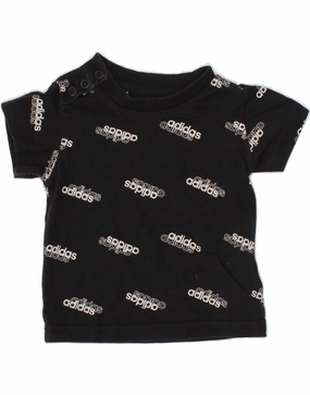 Button Down Design ADIDAS Baby Boys Graphic T-Shirt Top 3-6 Months Black Cotton