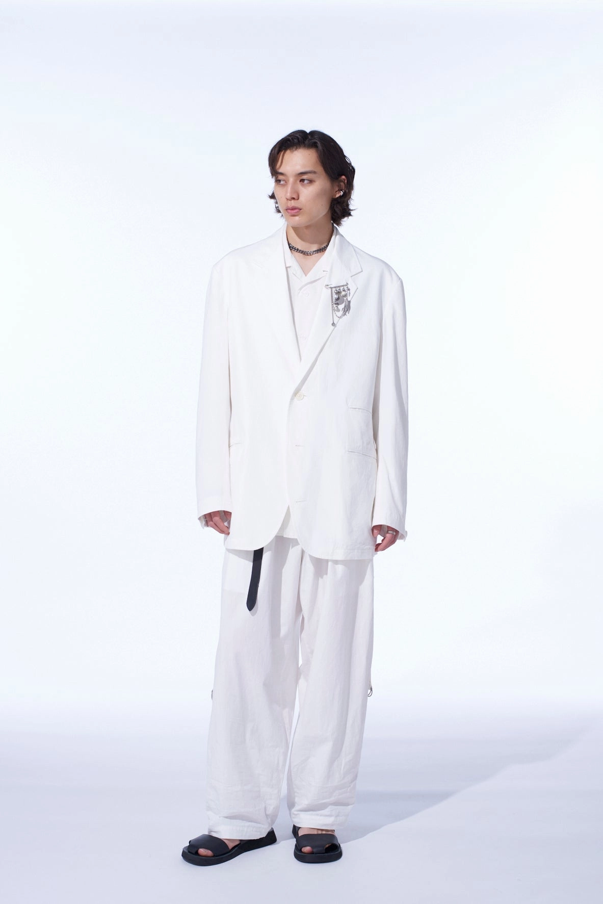 COTTON/LINEN DUNGAREE 2BS JACKET High Visibility Accents Comfortable