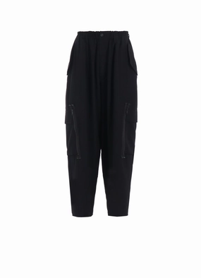 PE/GABARDINE ZIPPER-TAPED CARGO PANTS Versatile Look