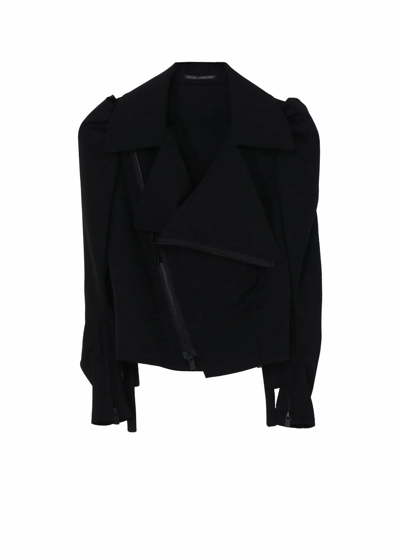 Contribute GABARDINE BIG LAPEL BIKER JACKET