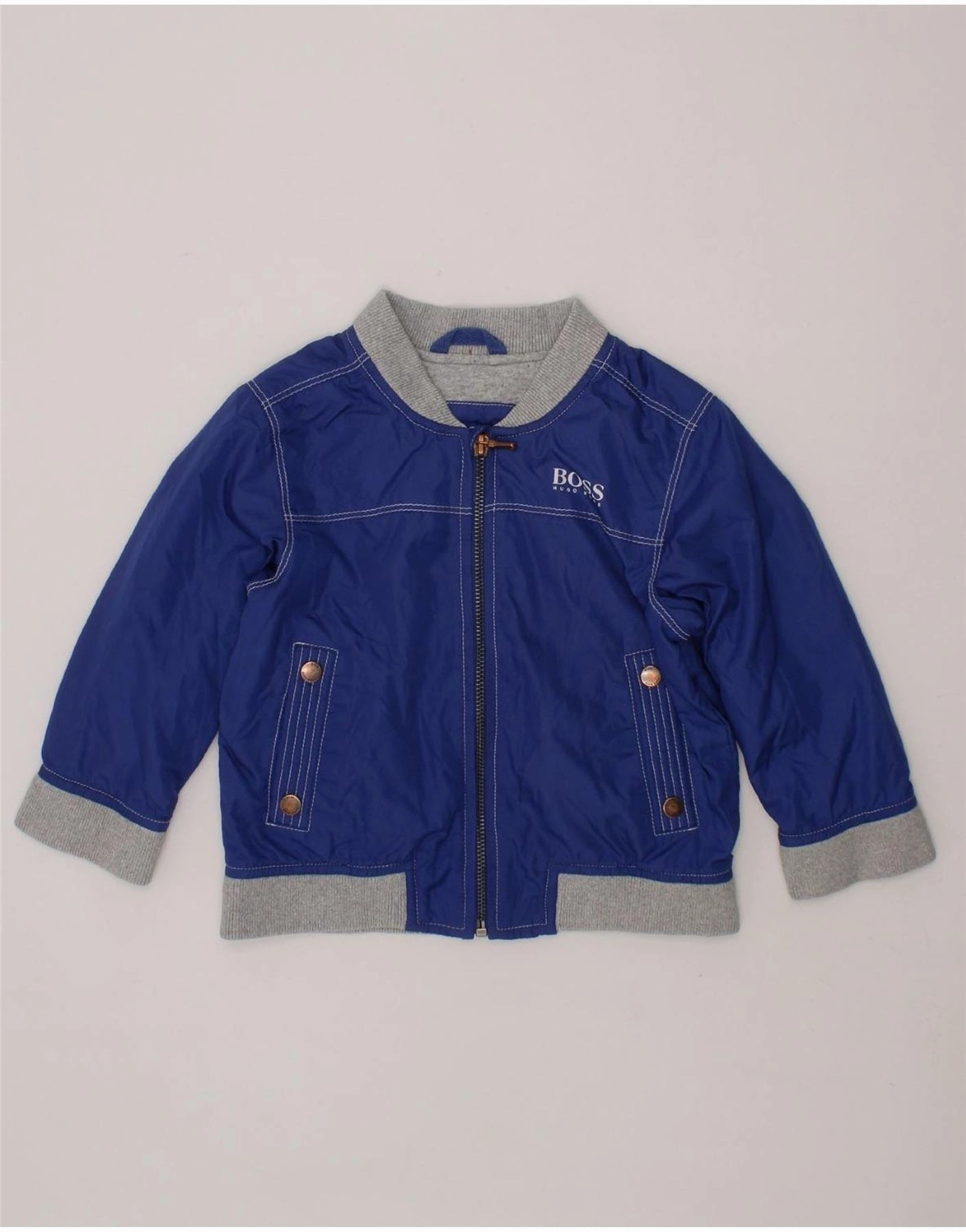 HUGO BOSS Baby Boys Tracksuit Top Jacket 12-18 Months Blue Colourblock Active Lifestyle