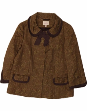 Comfortable Style Chilly Day Wear WHISTLE Womens Blazer Jacket UK 12 Medium Brown Floral Wool