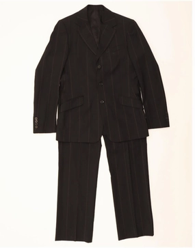 Sculpted wear Smart Business Style FERRE Mens 3 Button 2 Piece Suit IT 48 Medium W34 L33 Black Striped