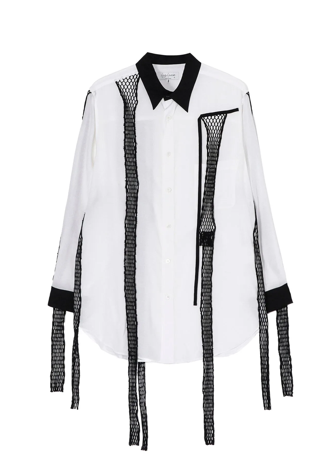 Statement Maker Shimmer Effect CELLULOSE LAWN BLACK MESH TP BLOUSE