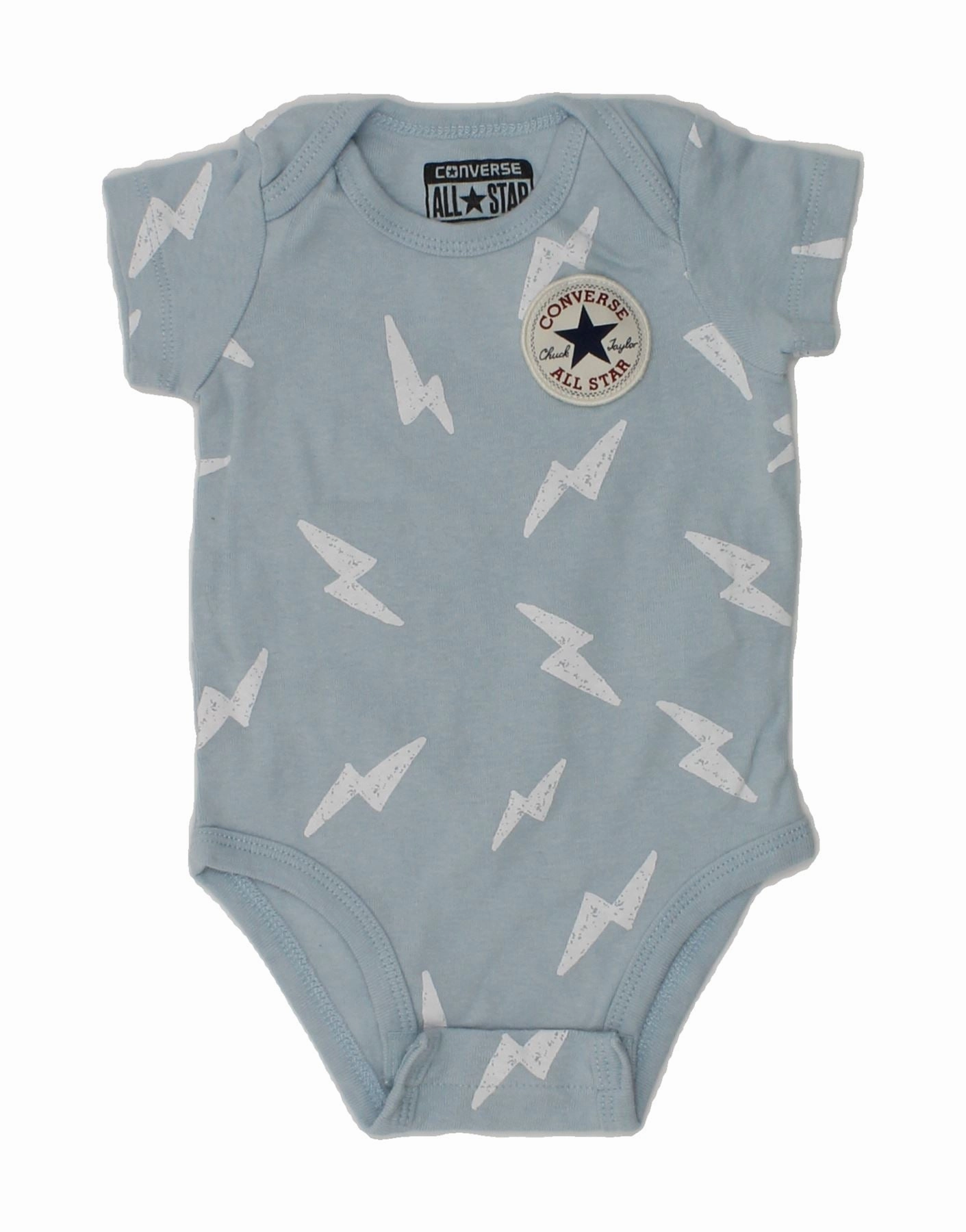 CONVERSE Baby Boys Bodysuit 3-6 Months Blue Spotted Cotton Loose Boy