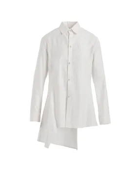 COTTON TWILL LONG SWITCHED BLOUSE Tagless Labeling