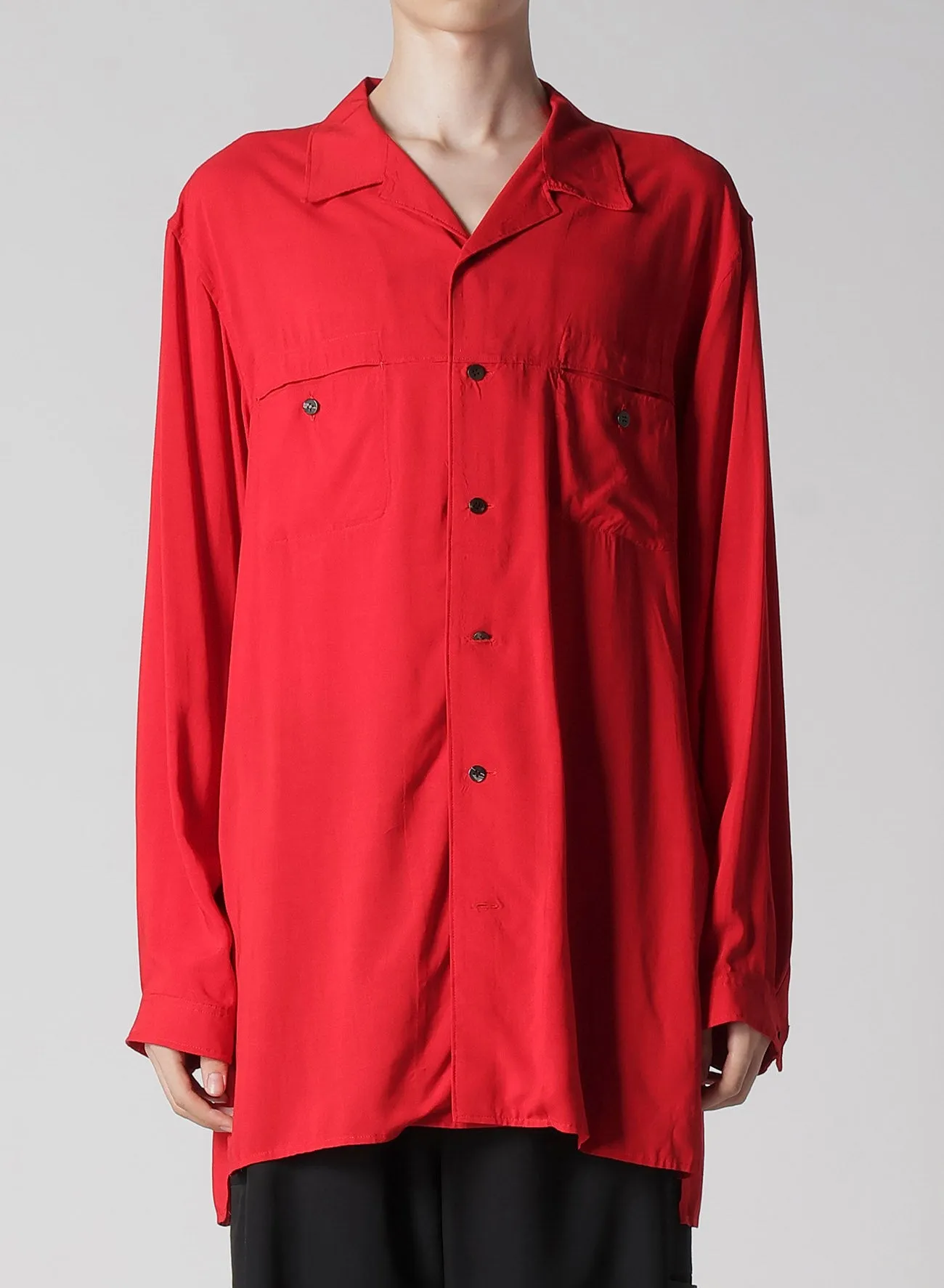 Travel Friendly RAYON LAWN SHIRT WITH OPEN COLLAR