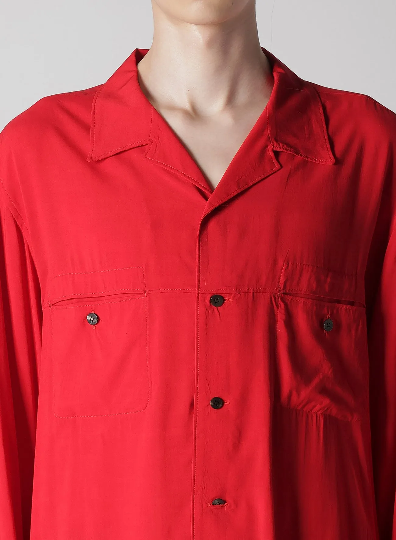 RAYON LAWN SHIRT WITH OPEN COLLAR Professional Look