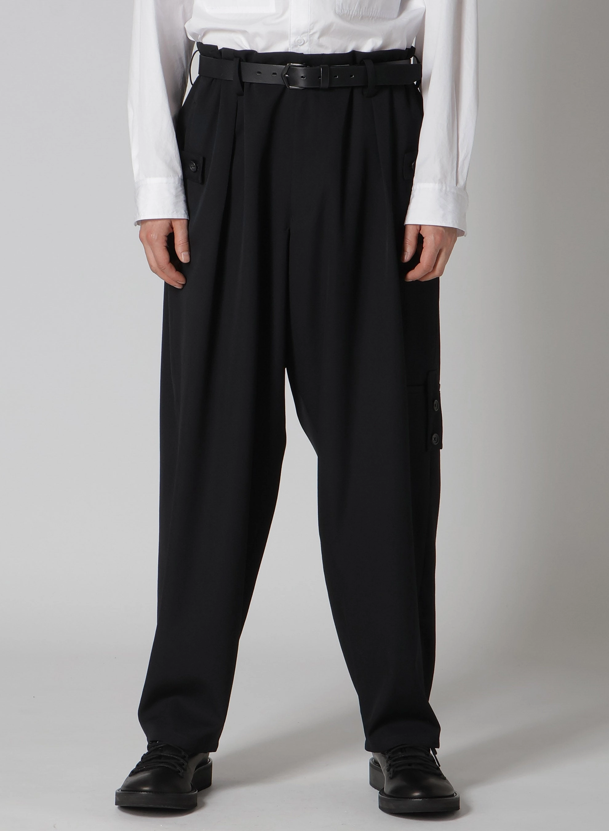 WOOL GABARDINE TUCK TAB PANTS Outdoor Wear
