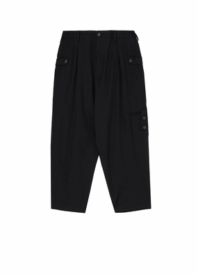 Versatile Look Non Restrictive WOOL GABARDINE TUCK TAB PANTS