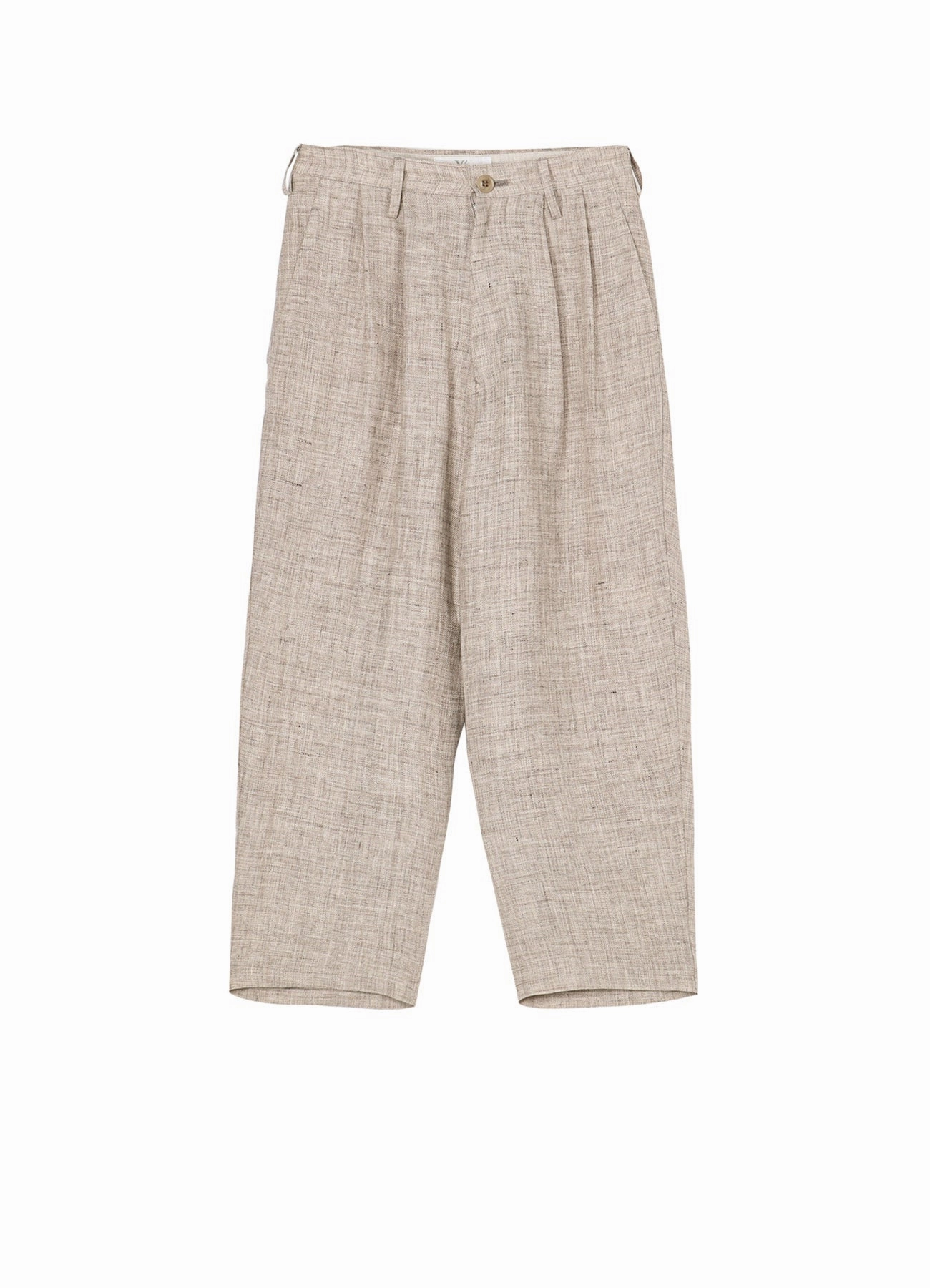 LINEN TWEED PLEATS TAPERED PANTS Utility Ready Comfort Wearable
