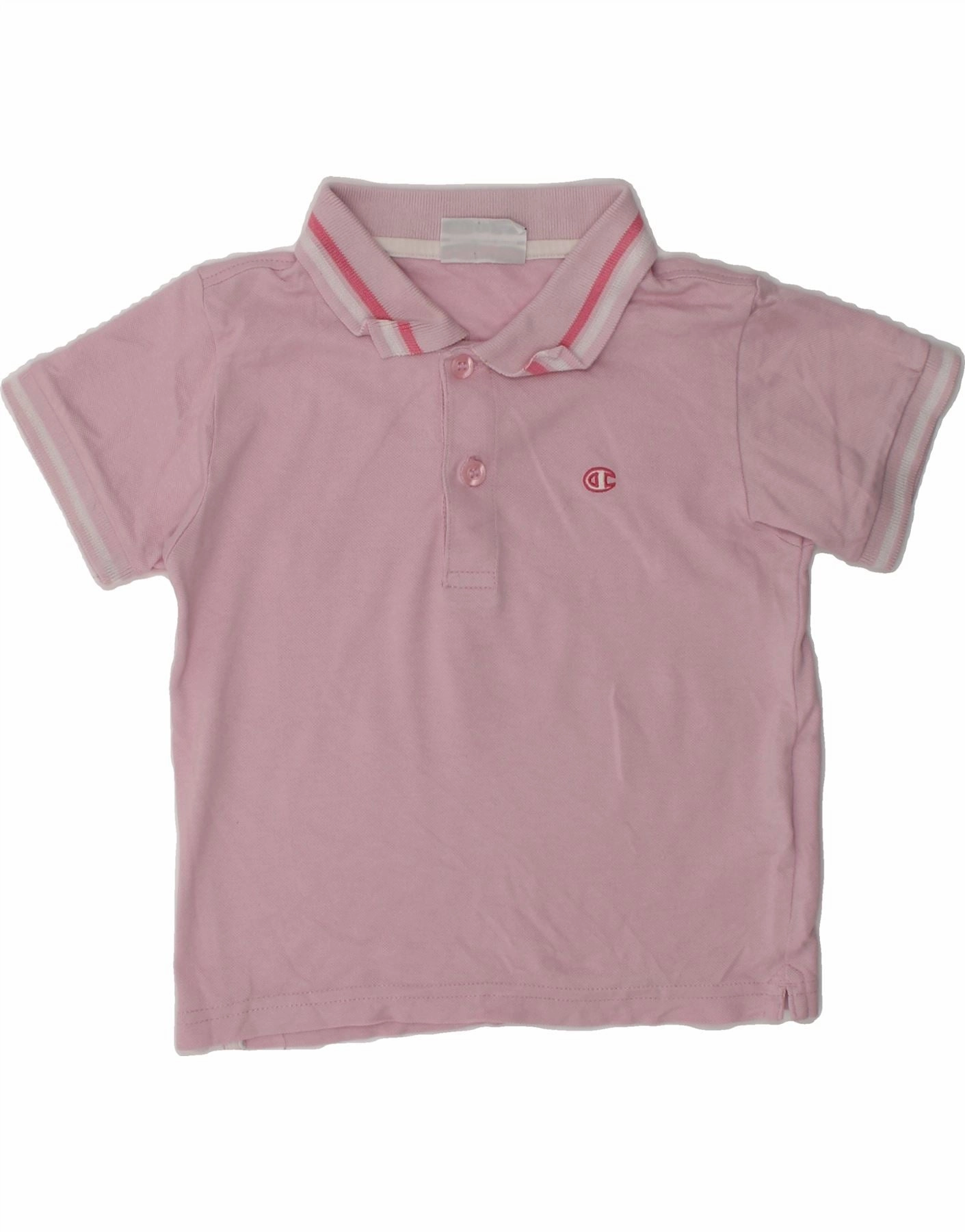 CHAMPION Baby Boys Polo Shirt 18-24 Months Large  Pink Cotton shopping spree Anti Pill Technology