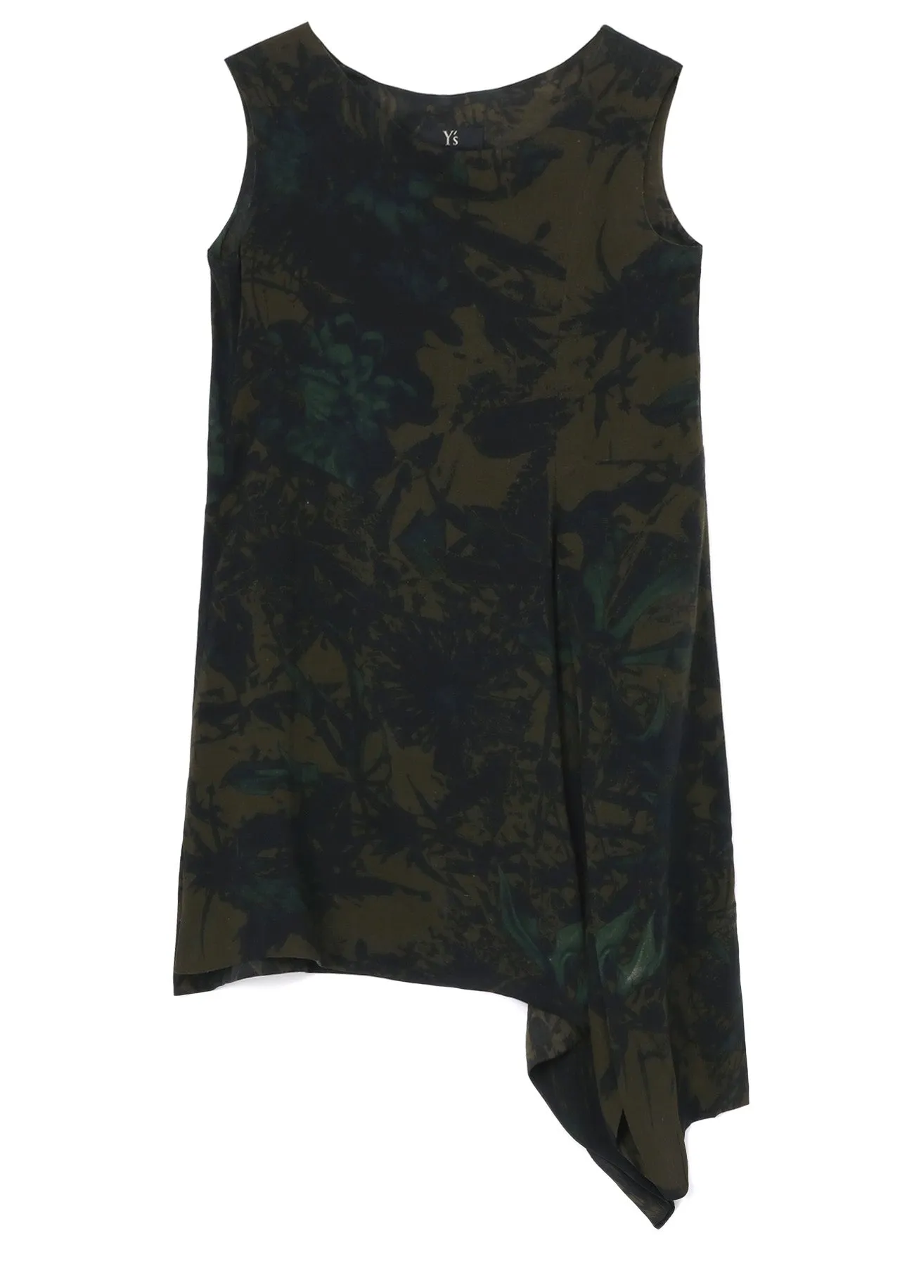 WITHERING FLOWER FRONT SLIT LONG BLOUSE Hooded Neckline Tagless Labeling