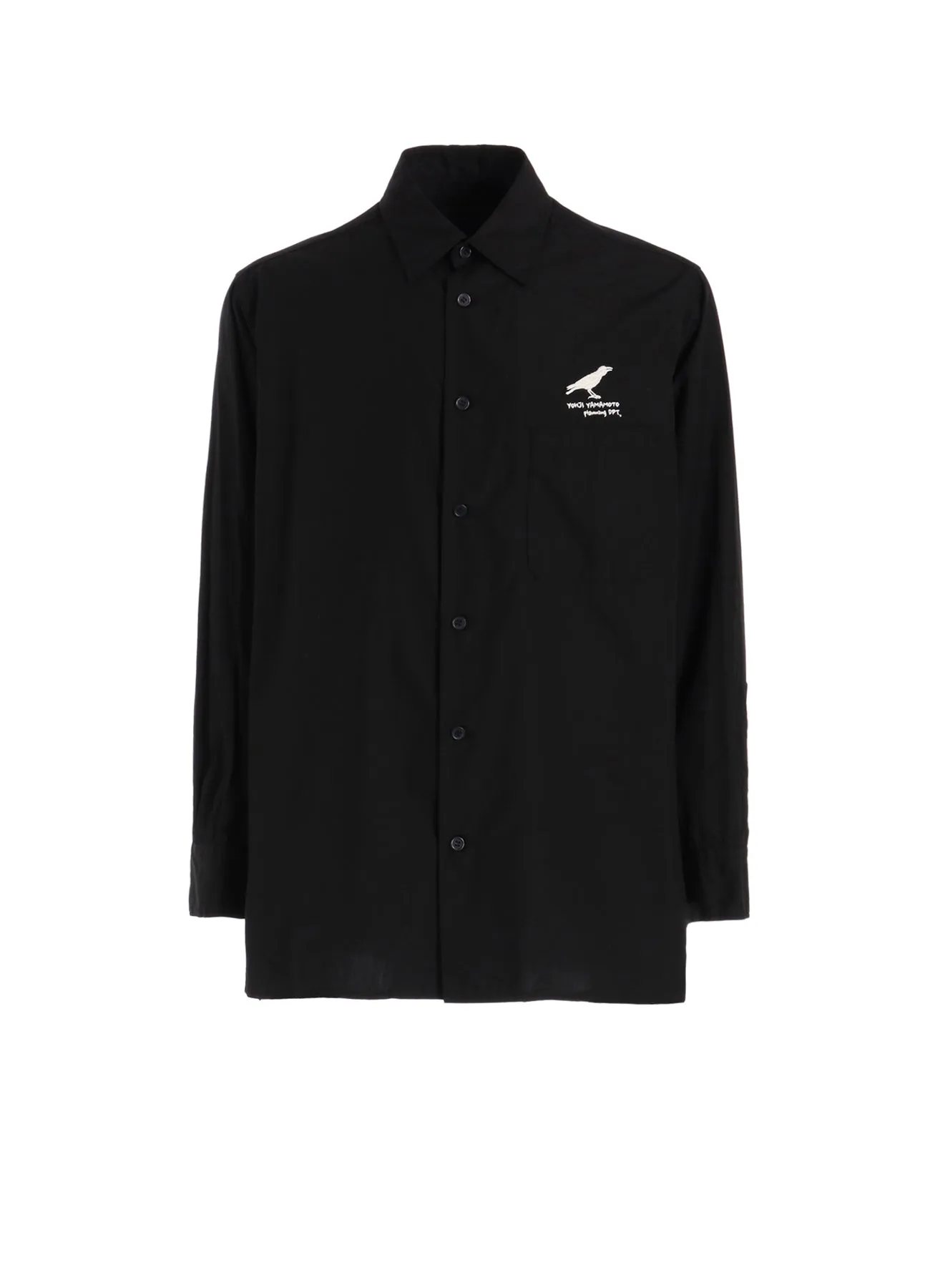 COTTON BROAD CROW EMBROIDERED SHIRT Layering Piece No Slip Shoulder Grips