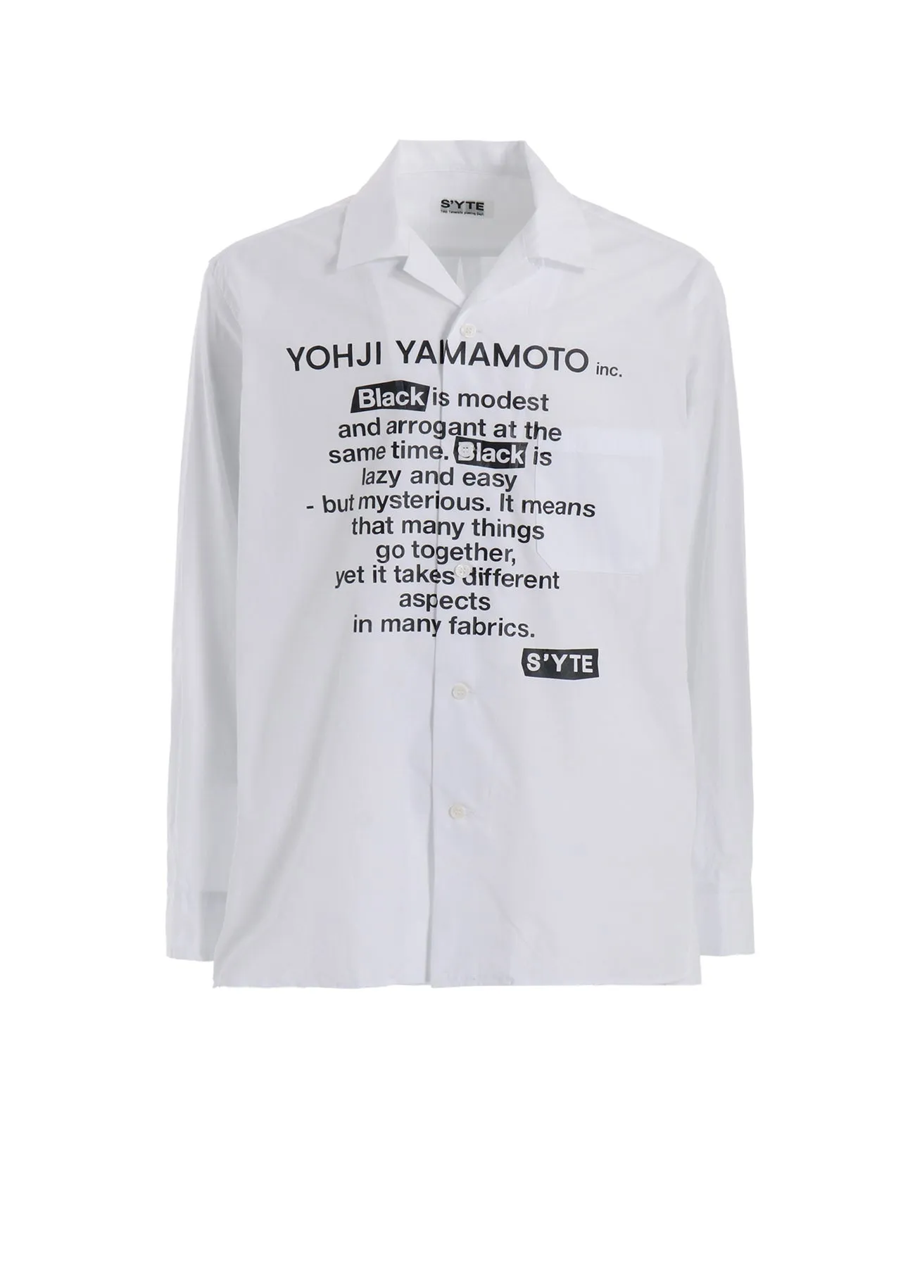 COTTON BROAD??Black is modest??MESSAGE PRINTED SHIRT Holiday Outfit Performance Fabric