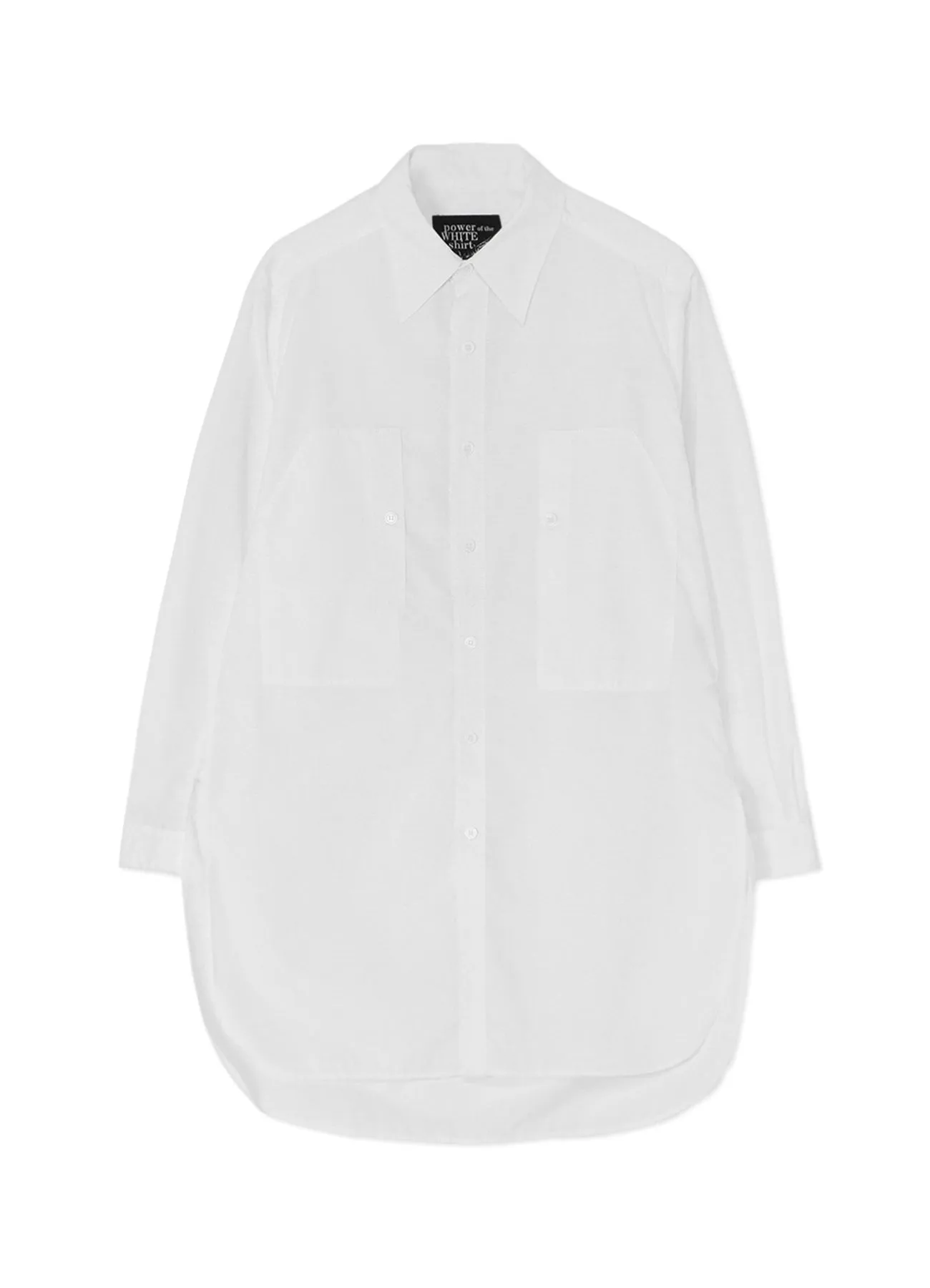 COTTON BROADCLOTH ROUNDED HEM DOUBLE CHEST POCKET SHIRT Tagless Design Breathable Lining
