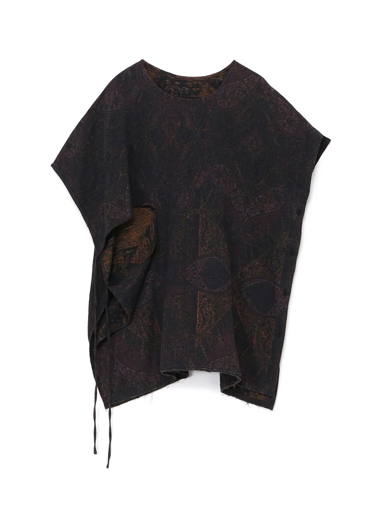 COTTON GAUZE BLOUSE WITH INDIAN JACQUARD PRINT Thermoregulating Layer Sophisticated Look